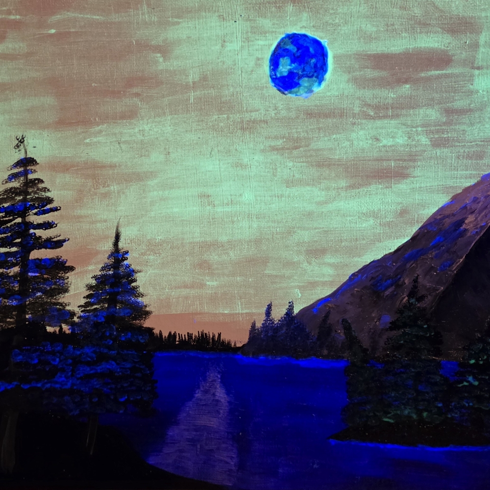 Blue Night Landscape Art Print